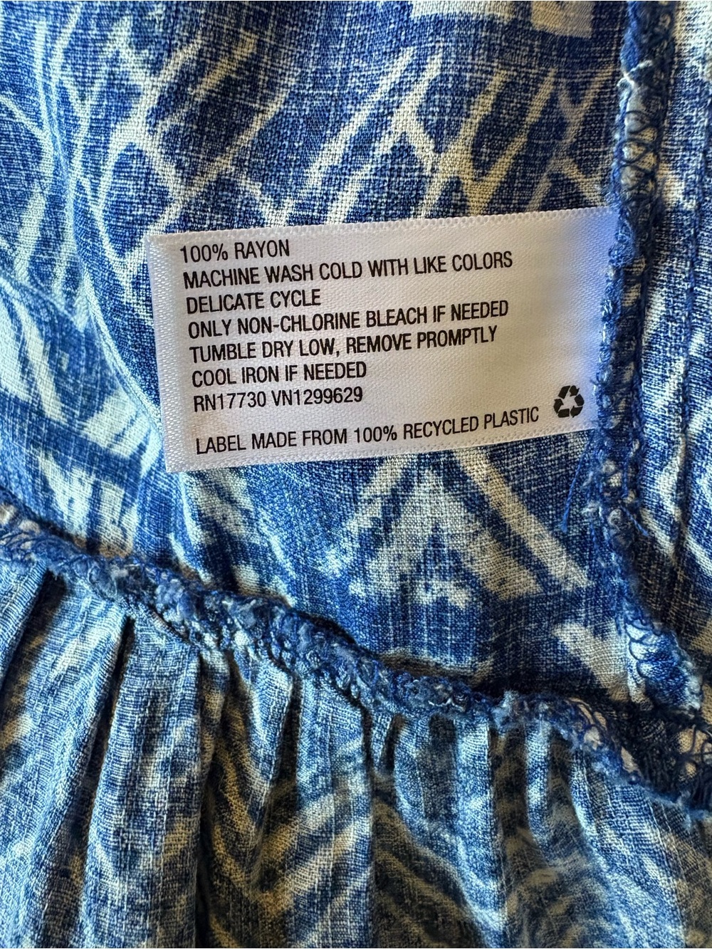 Knox Rose Blue and White Geometric Midi Dress, Size XS - Picture 6 of 6